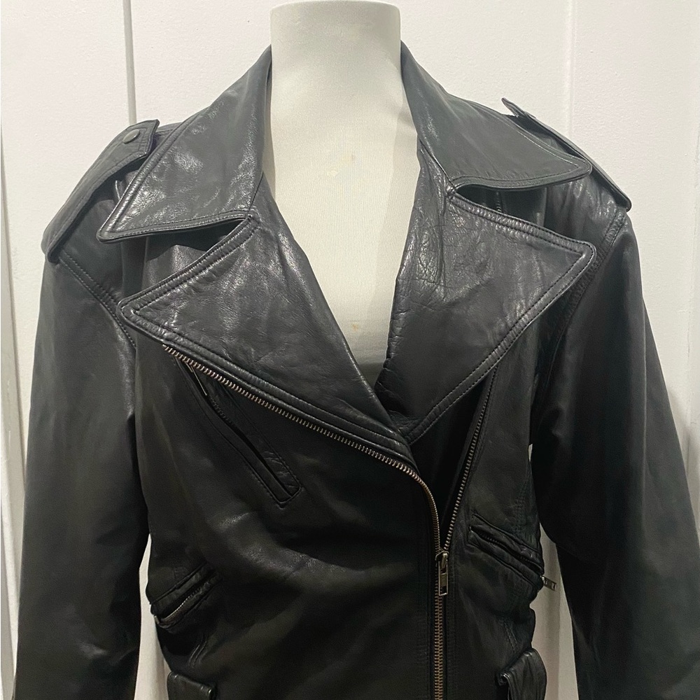 Structured Moto Jacket w/ shoulder pads